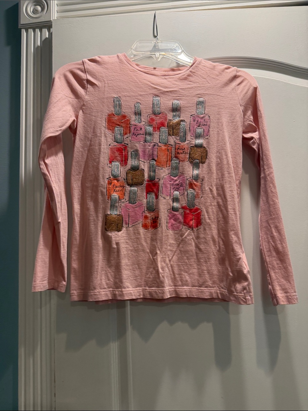 Crewcuts Pink Long-Sleeve Tee with Nail Polish Bottle Graphic